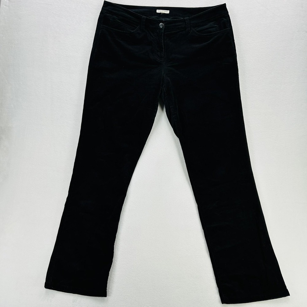 Eileen Fisher Jeans Womens Medium Black Corduroy Straight Leg Mid Rise Pants